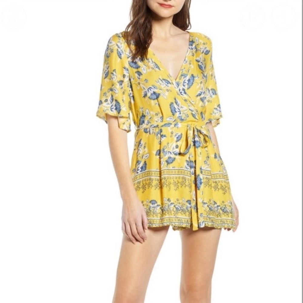 ROW A Golden Yellow and Blue Romper